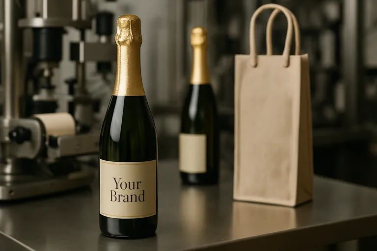 Levering en productie van gepersonaliseerde champagneflessen