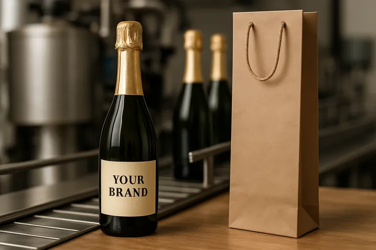 Levering en productie van gepersonaliseerde champagneflessen